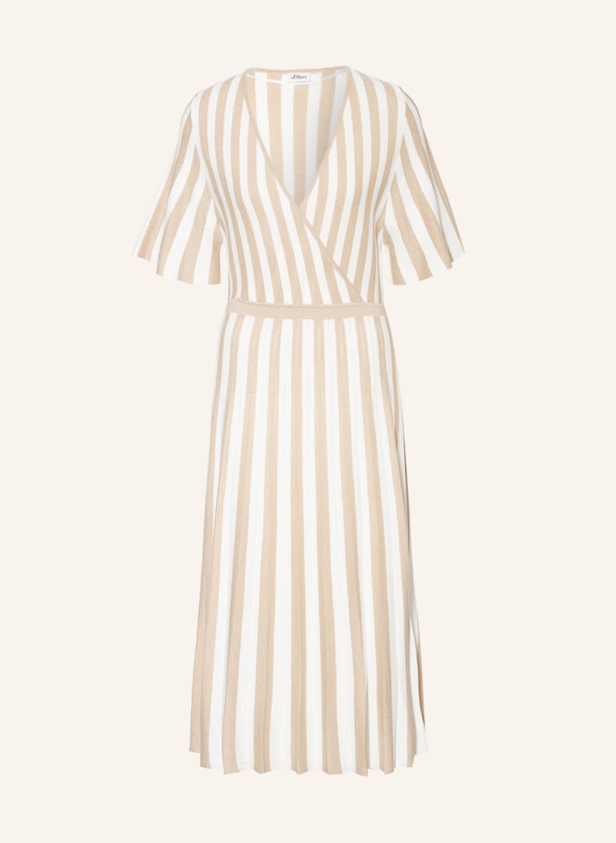 s.Oliver BLACK LABEL Knit dress with glitter thread, Color: WHITE/ BEIGE (Image 1)