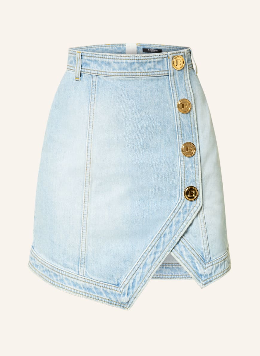 BALMAIN Denim skirt in 6fc bleu jean 