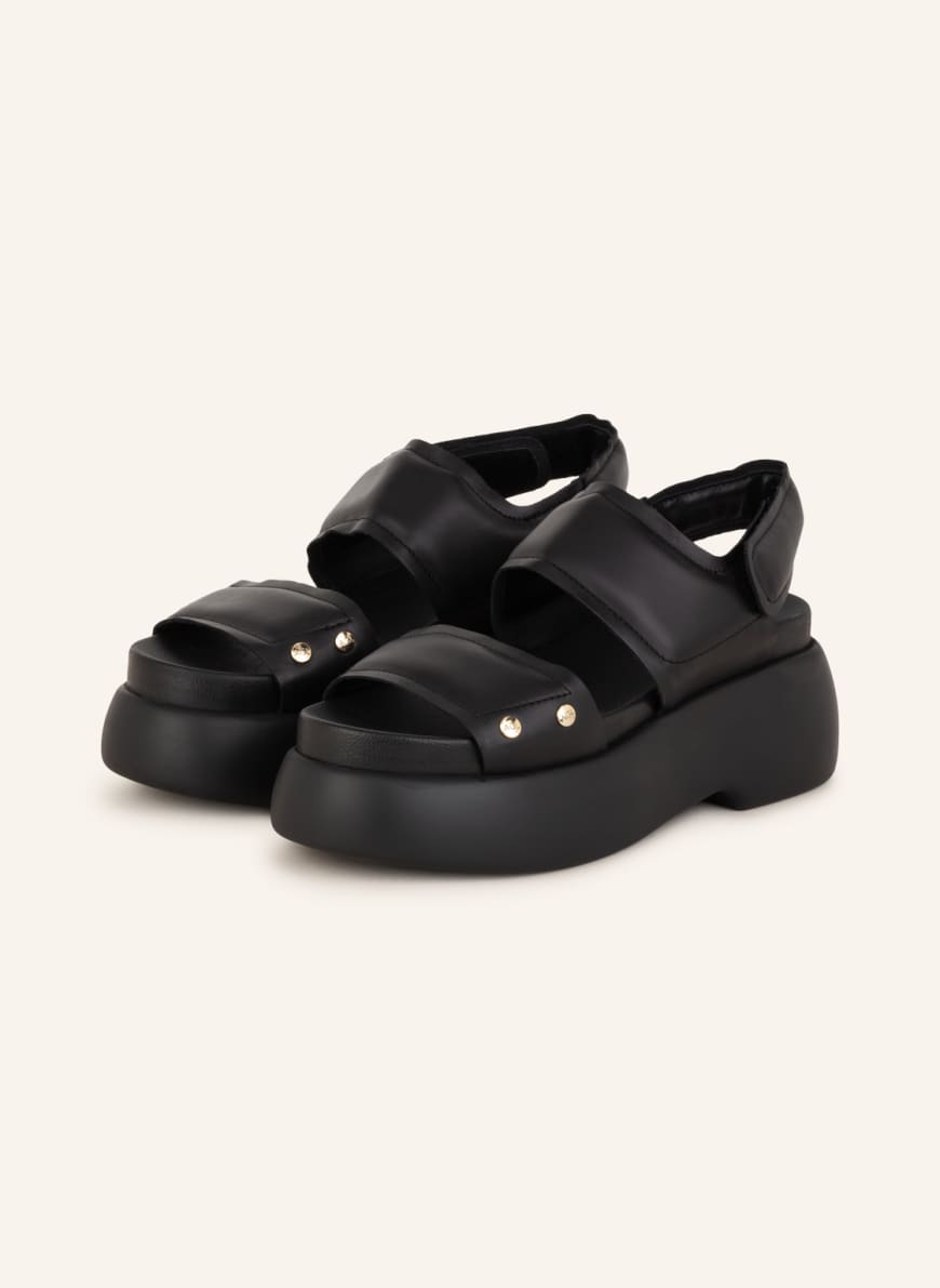 AGL Platform sandals, Color: BLACK(Image 1)