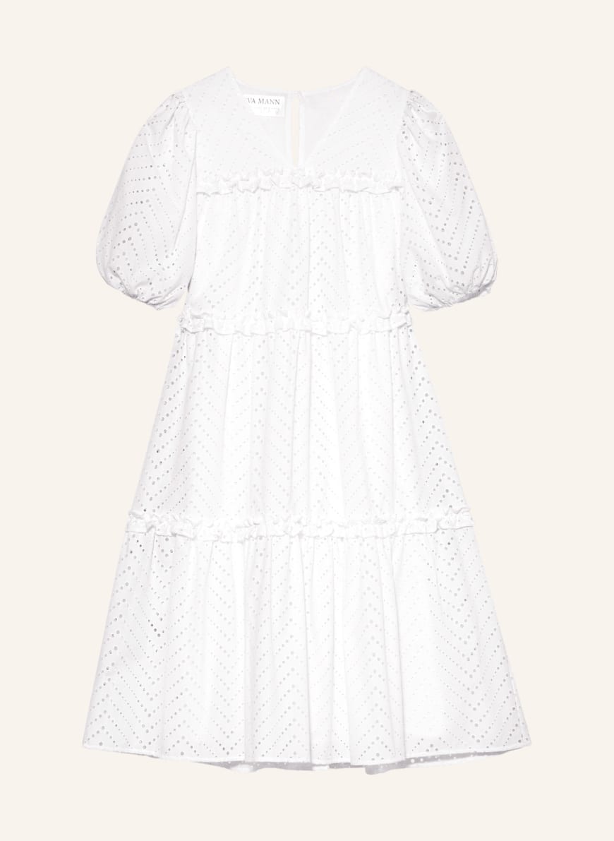 EVA MANN Dress with lace and ruffles, Color: WHITE(Image 1)