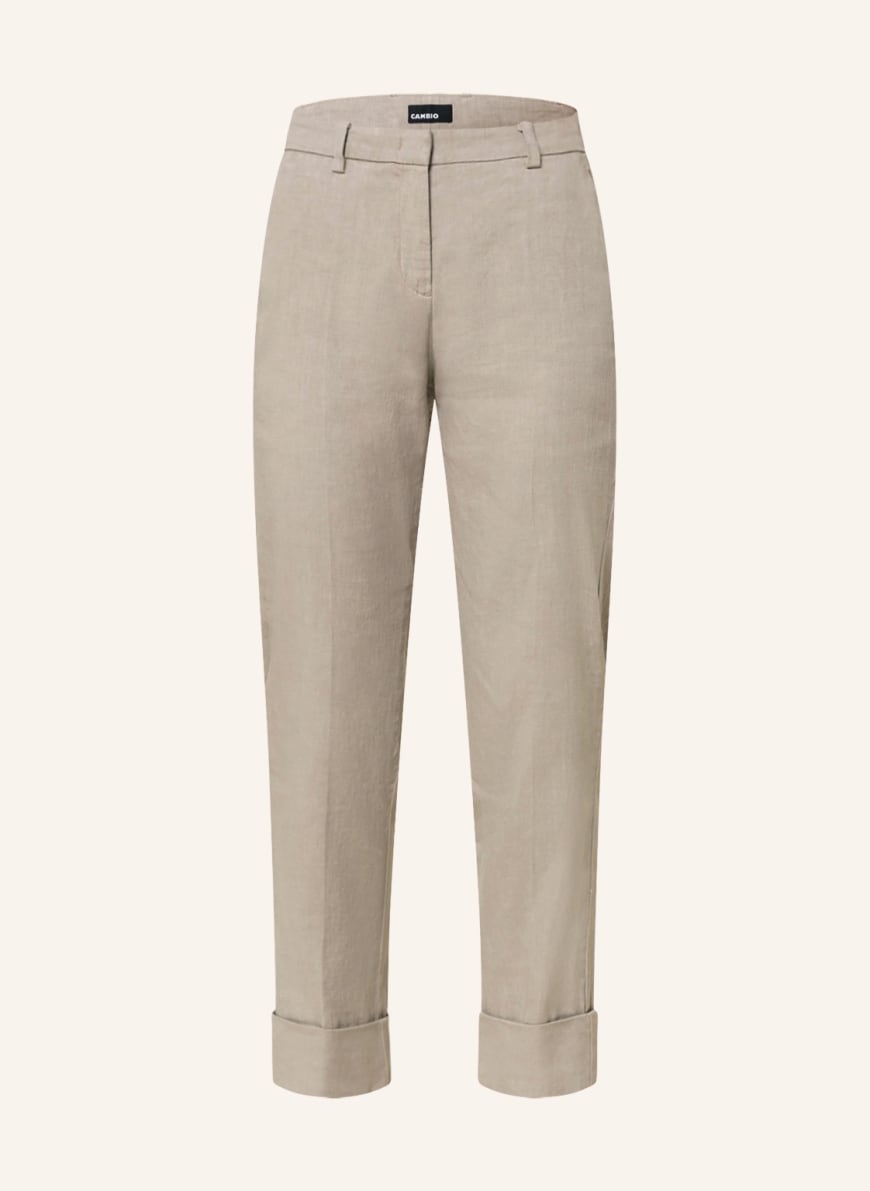 CAMBIO 7/8-chinos KRYSTAL with linen , Color: TAUPE (Image 1)