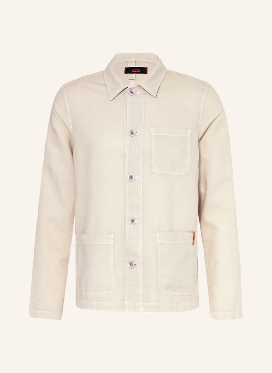 CINQUE Overshirt CISTATION with linen, Color: LIGHT BROWN (Image 1)