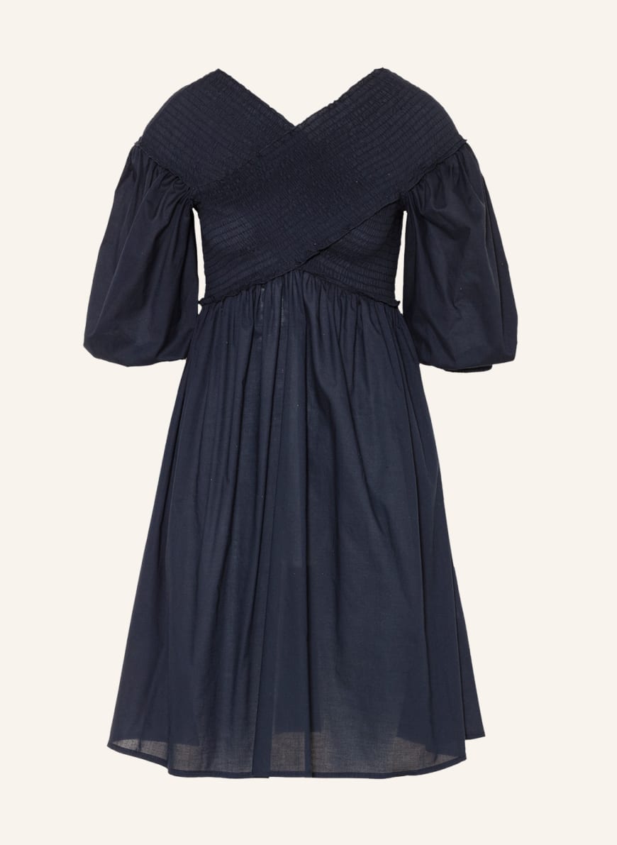 studiofavn Off-shoulder dress ROBYN with 3/4 sleeve, Color: DARK BLUE (Image 1)