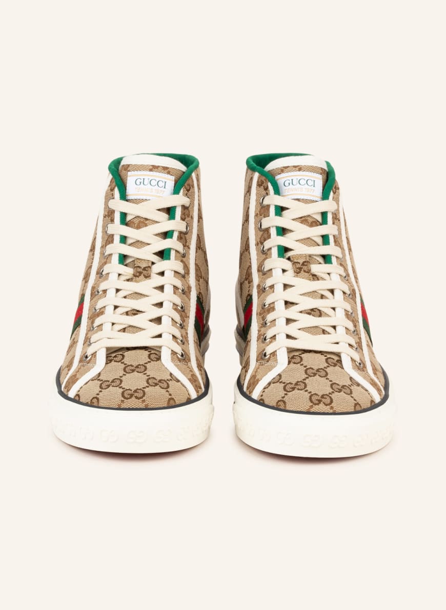 GUCCI High-top sneakers TENNIS 1977 in camel/ green/ red | Breuninger