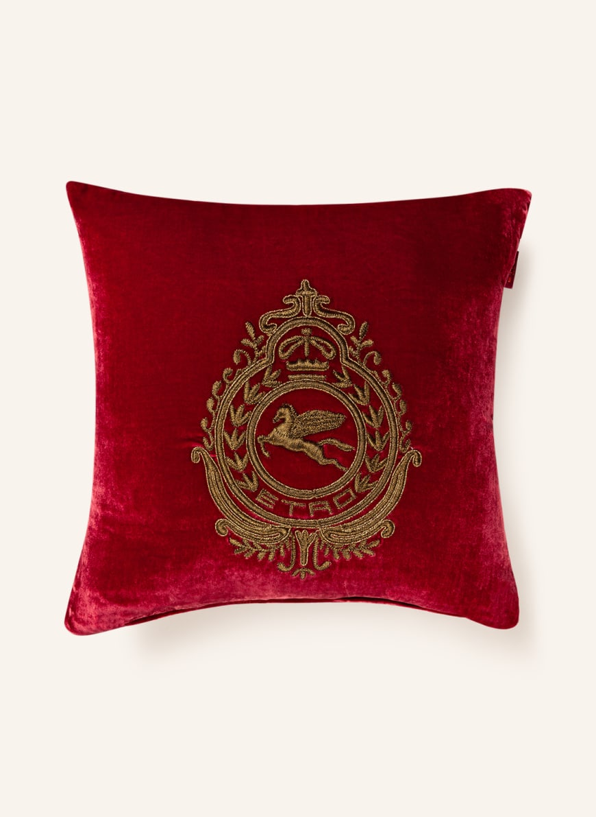 ETRO Home Velvet decorative cushion, Color: DARK RED (Image 1)
