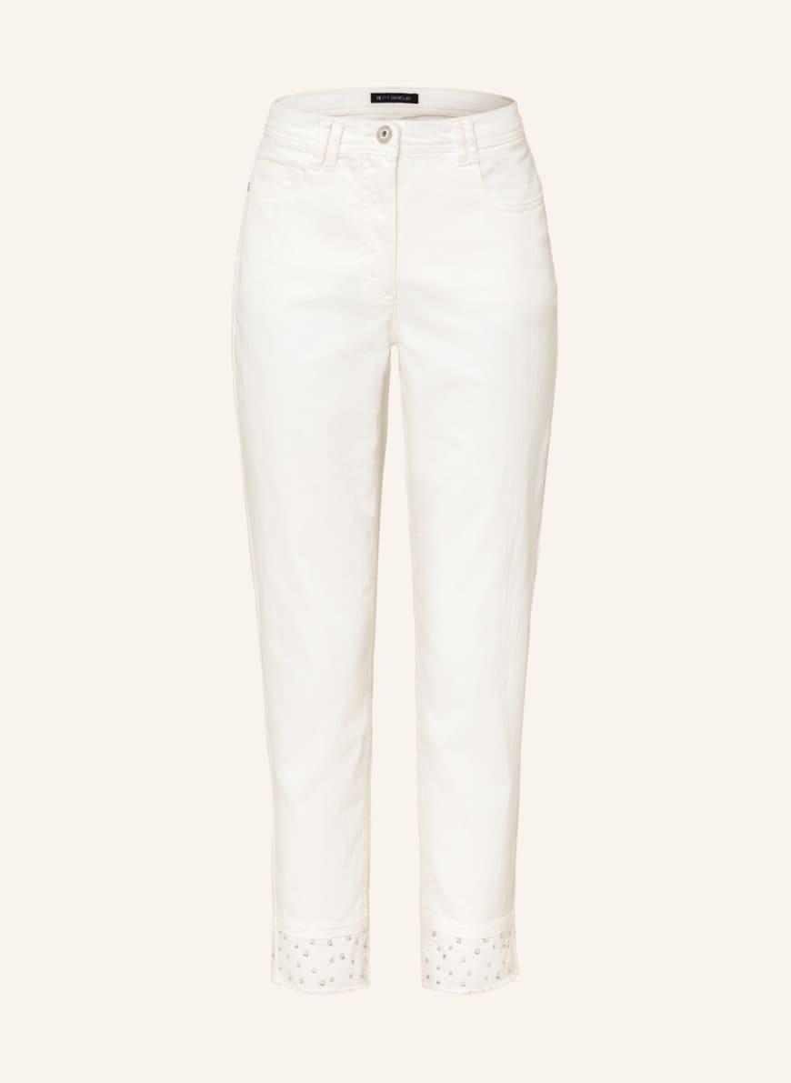 Betty Barclay 7/8 trousers with decorative gems, Color: WHITE (Image 1)