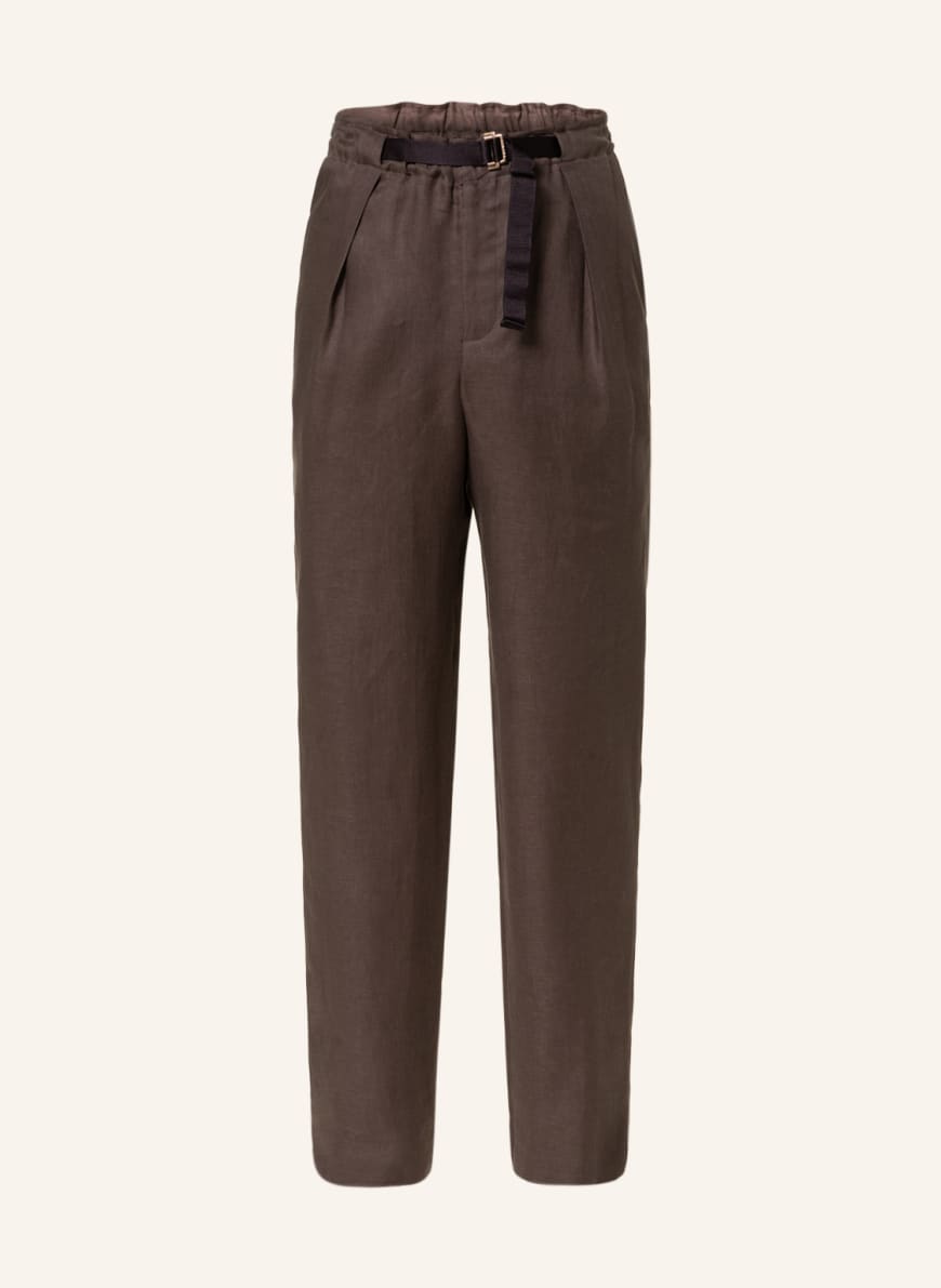 AGNONA Linen trousers regular fit , Color: DARK BROWN (Image 1)