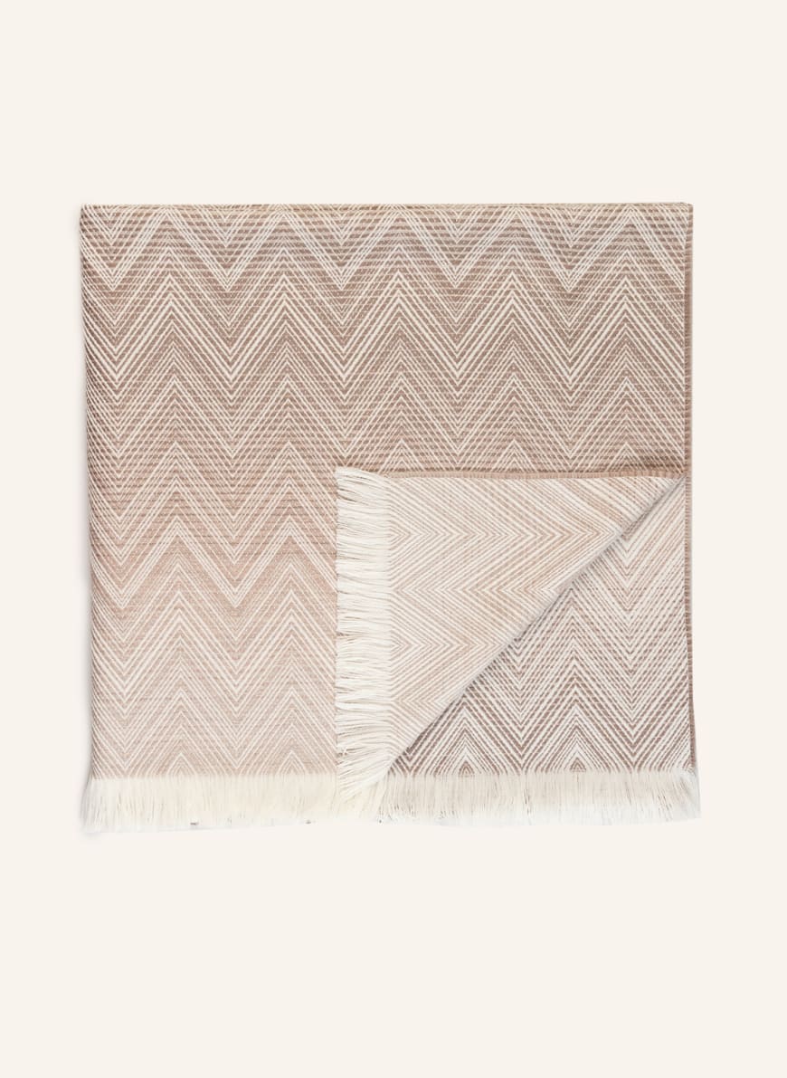 MISSONI Home Throw TIMMY made of merino wool, Color: CREAM/ TAUPE(Image 1)