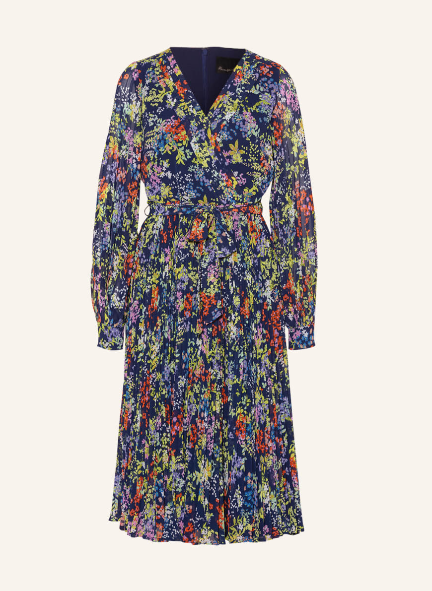 Phase Eight Pleated dress FENELLA, Color: DARK BLUE/ LIGHT GREEN/ ORANGE (Image 1)