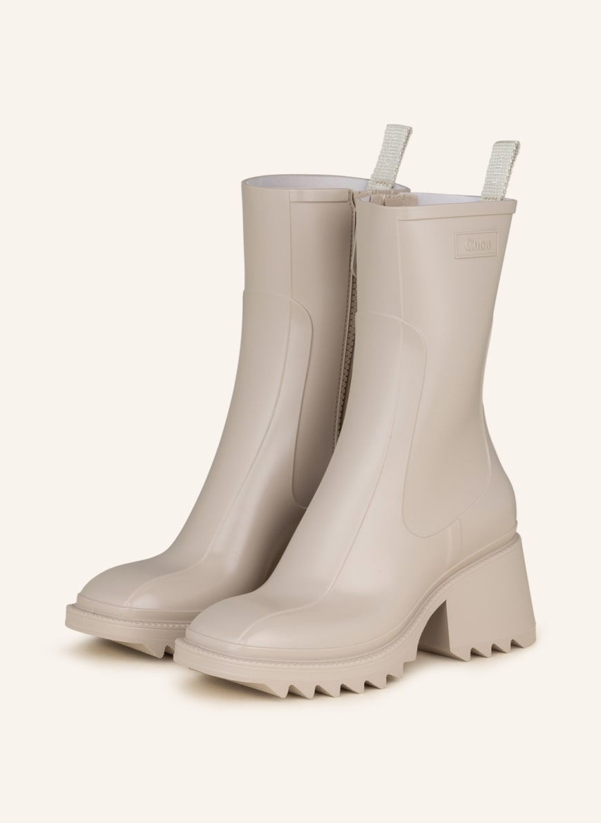 chloe rain boots beige