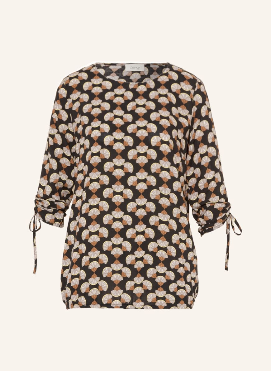 CARTOON Blouse-style shirt with 3/4 sleeves in cognac/ ecru | Breuninger