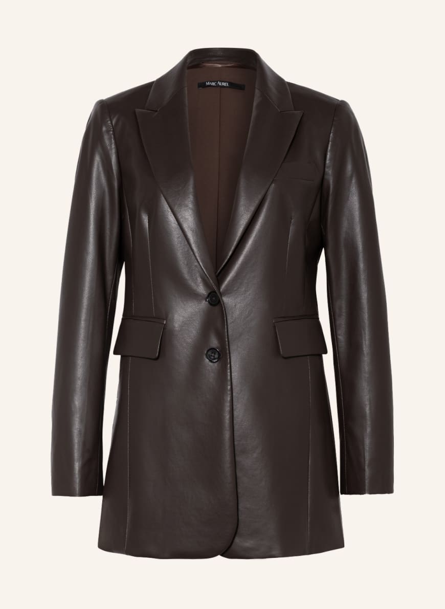 MARC AUREL Blazer in leather look , Color: DARK BROWN (Image 1)