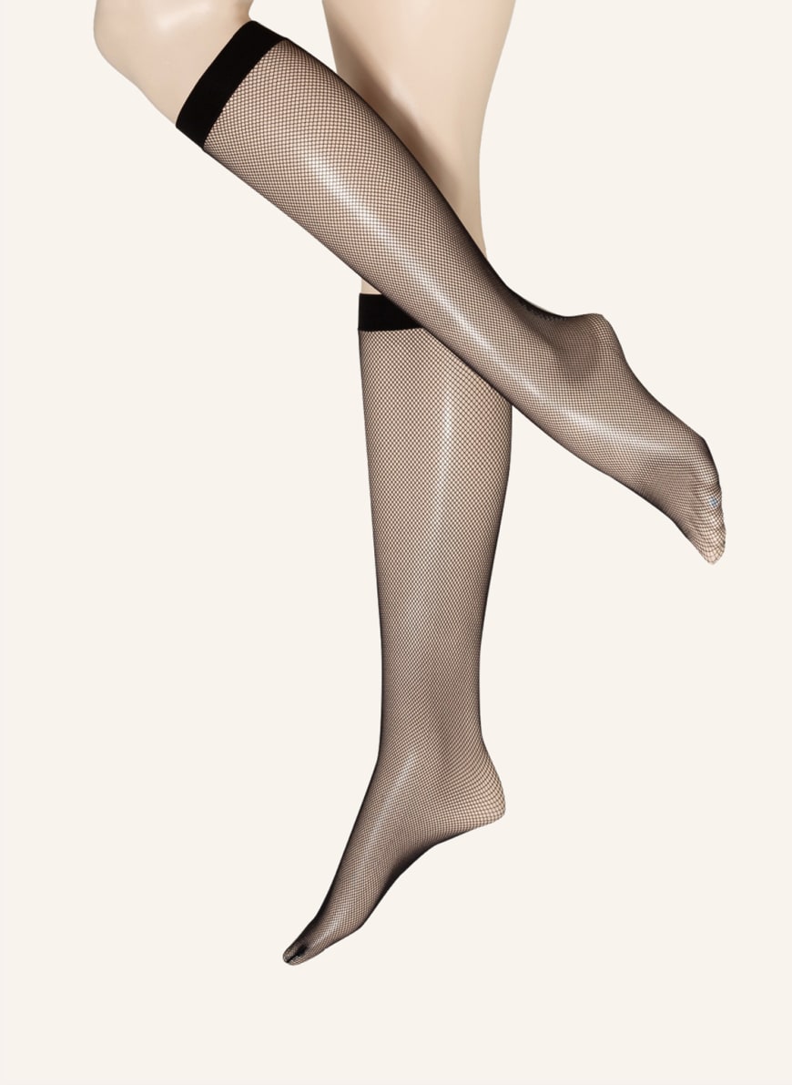 FALKE Fine knee socks NET, Color: 3009 BLACK(Image 1)