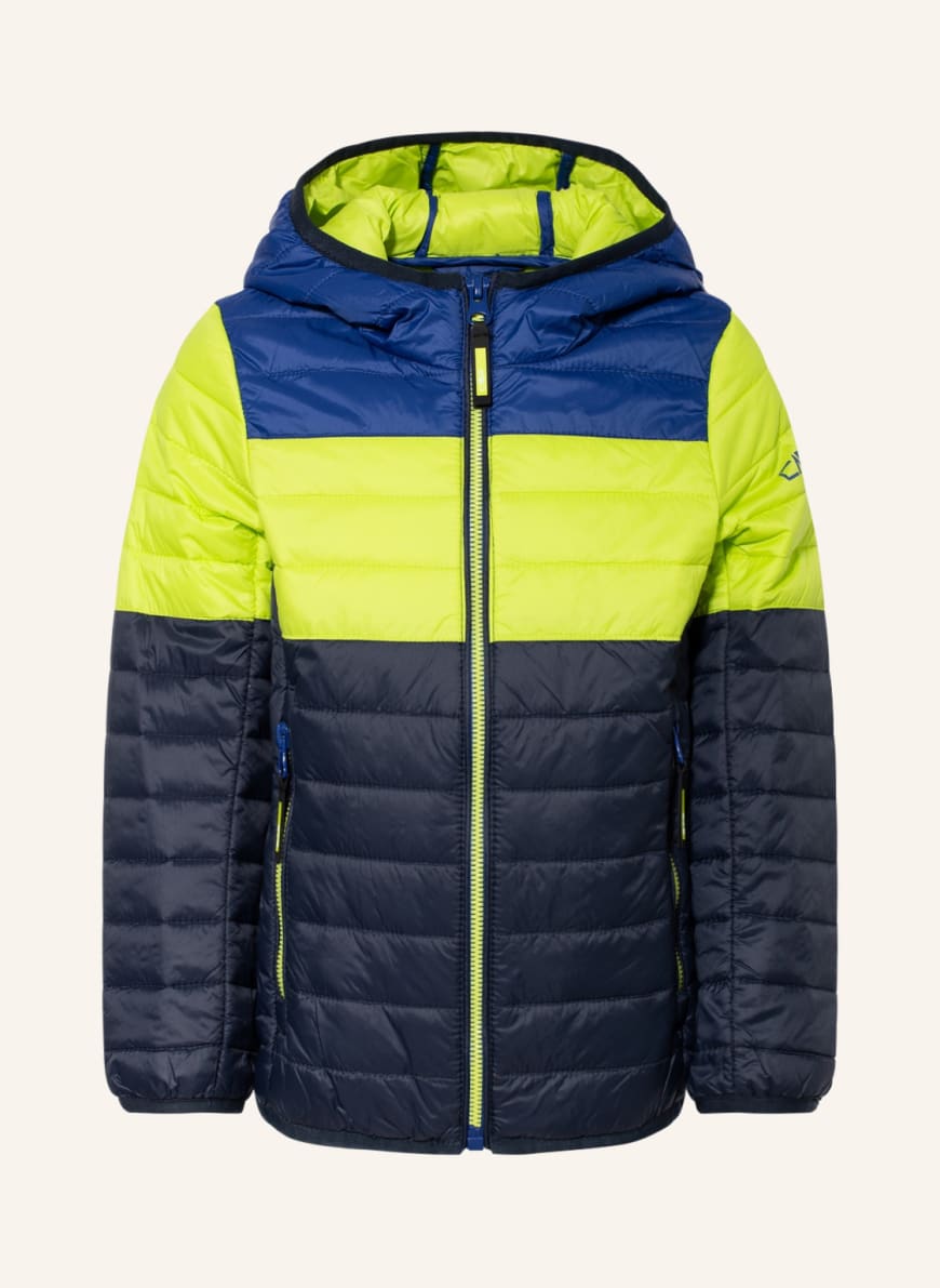 CMP Quilted jacket in dark blue/ neon 
