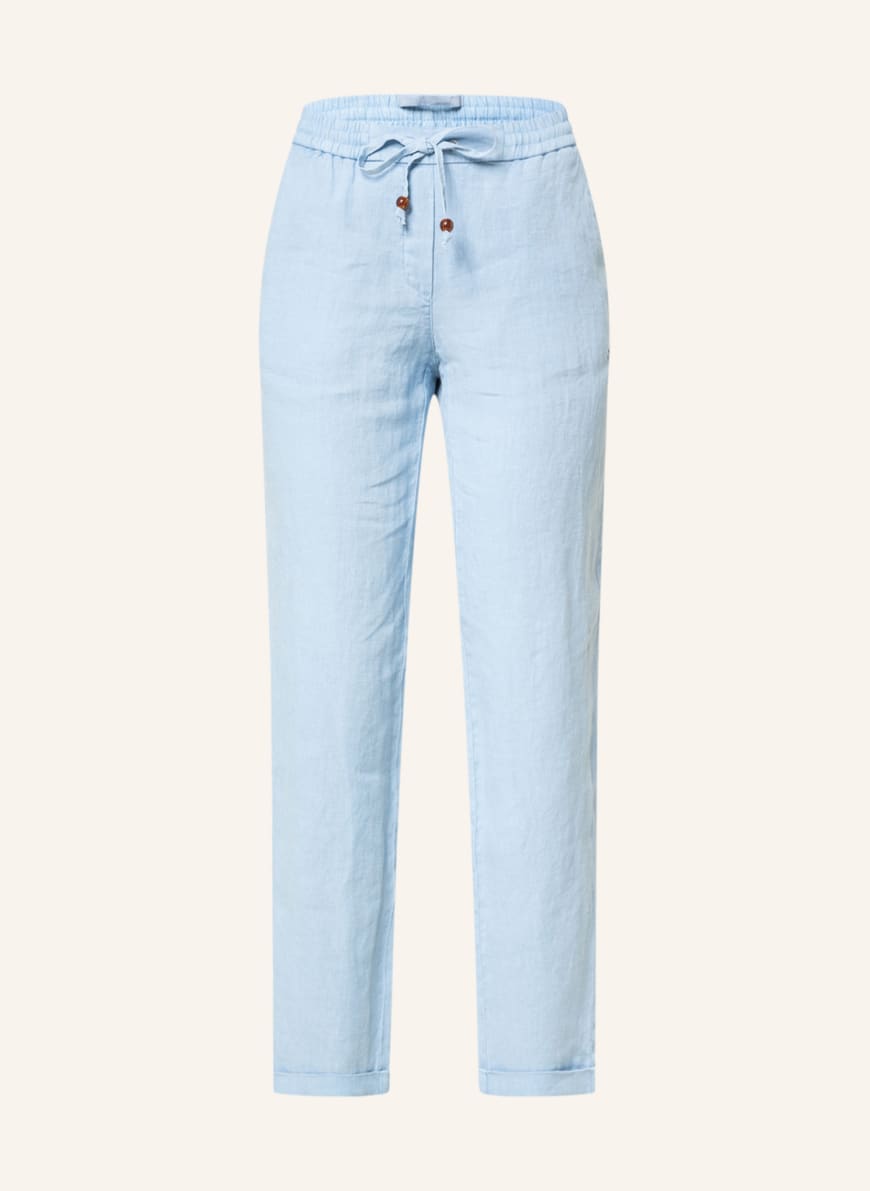 RAFFAELLO ROSSI Linen trousers AMY, Color: LIGHT BLUE (Image 1)