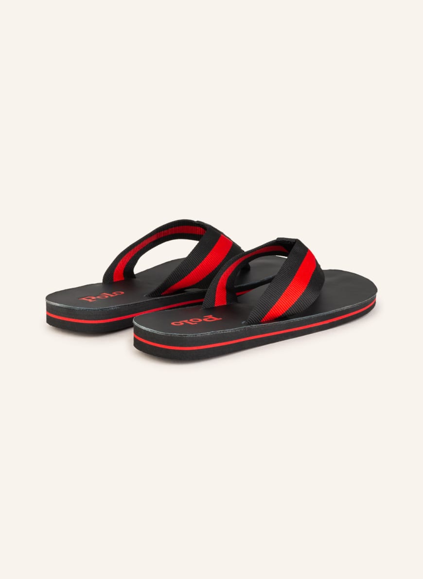 POLO RALPH LAUREN Flip flops in black/ red | Breuninger