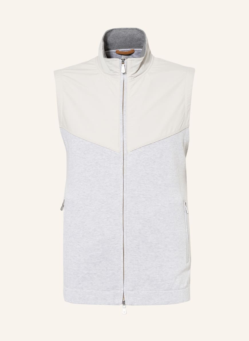 eleventy Vest in mixed materials, Color: LIGHT GRAY (Image 1)