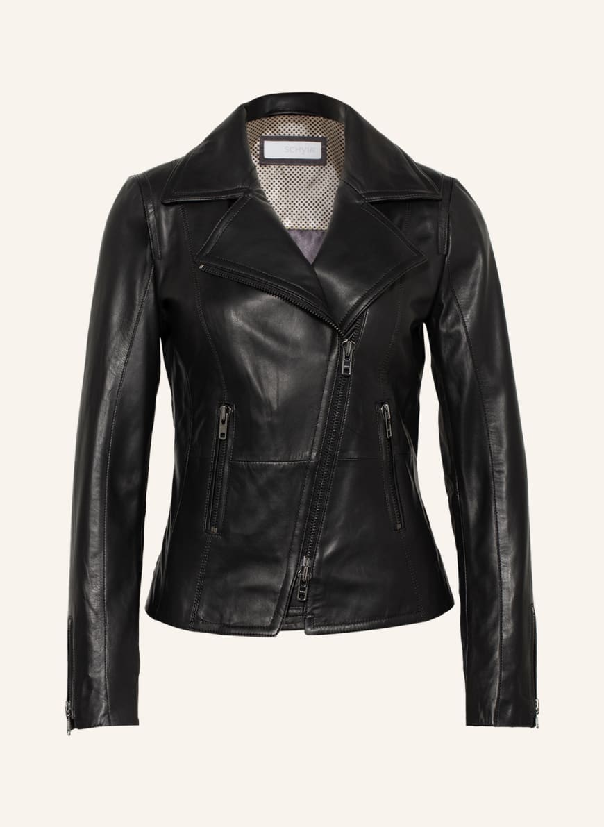 SCHYIA Leather jacket LUISA, Color: BLACK (Image 1)