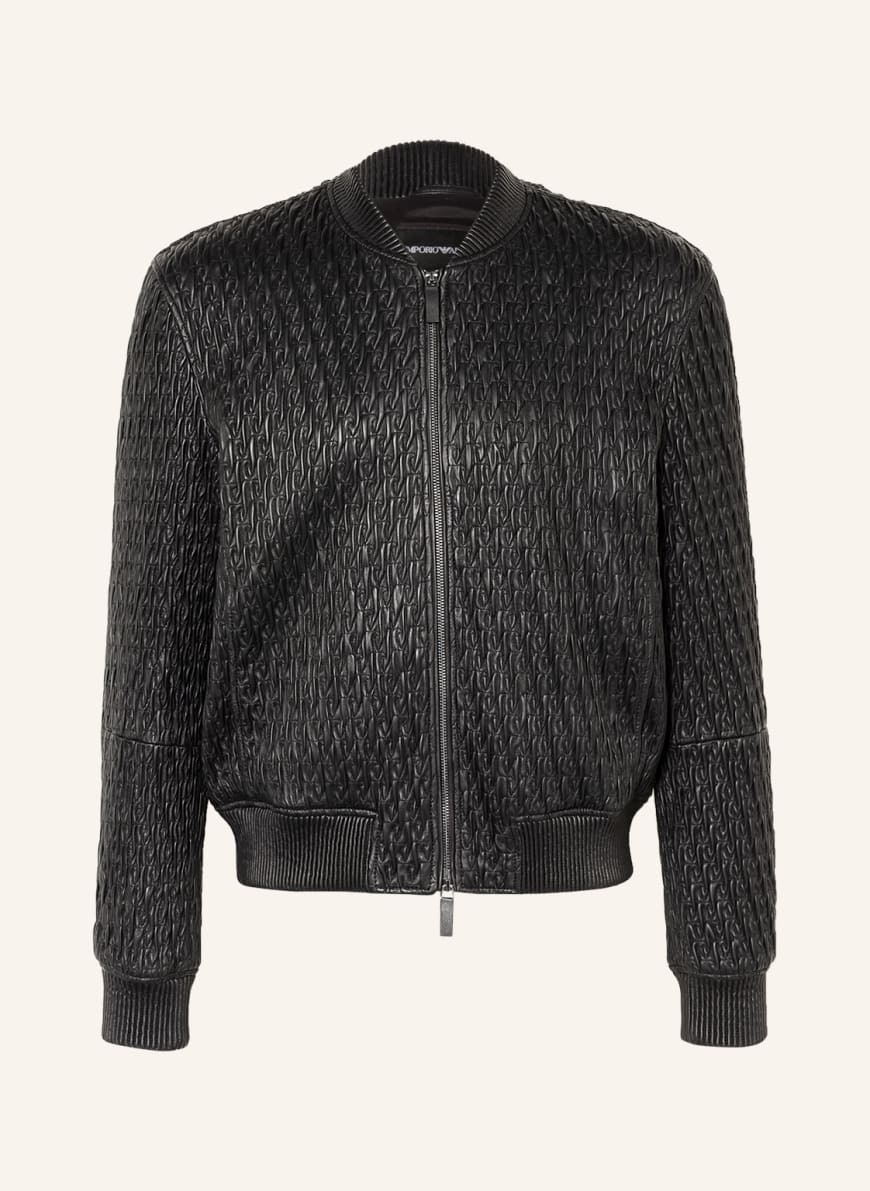 EMPORIO ARMANI Leather jacket in black | Breuninger