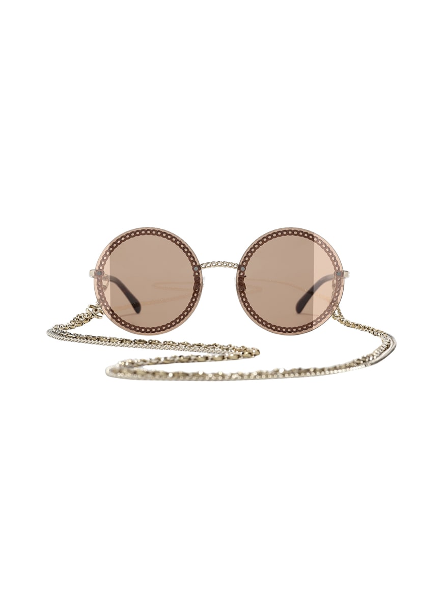 CHANEL Round sunglasses in c395s6 black dark gray gradient