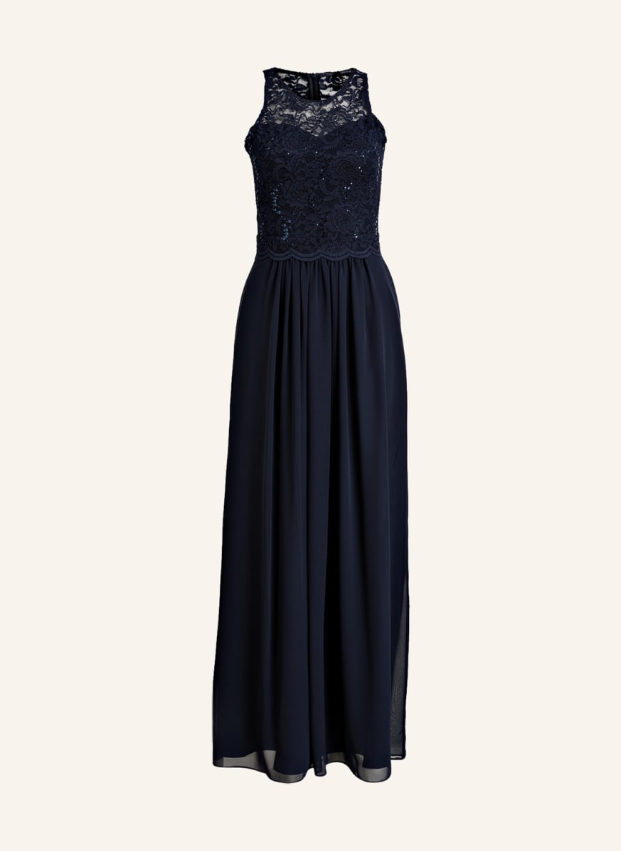 SWING Abendkleid mit Paillettenbesatz, Farbe: MARINE (Bild 1)