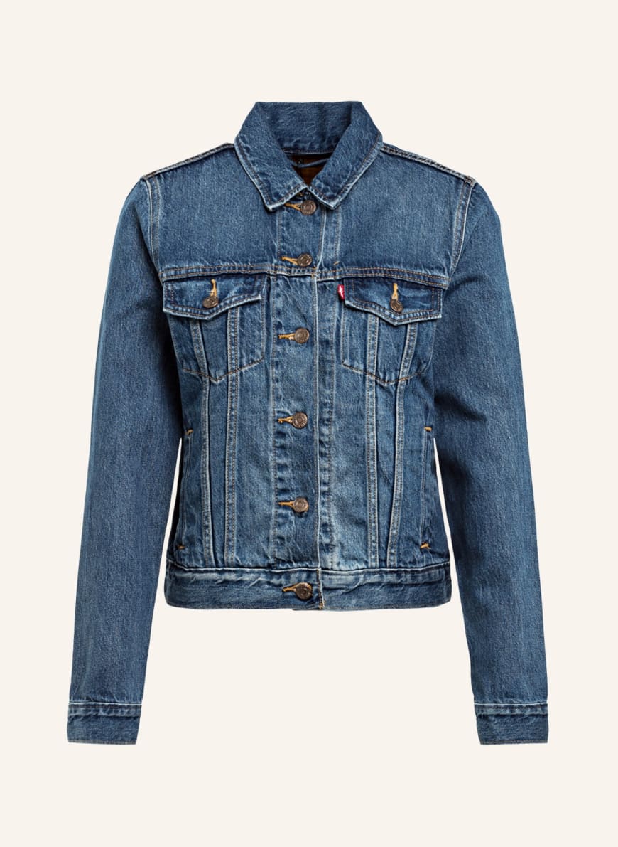 Denim jacket in 63 med indigo – worn in blue