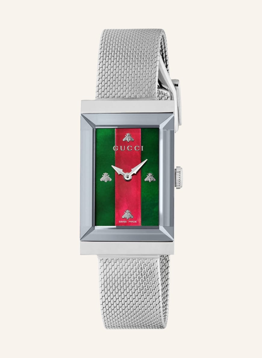 GUCCI Wrist watch G-FRAME, Color: SILVER/ GREEN/ RED (Image 1)