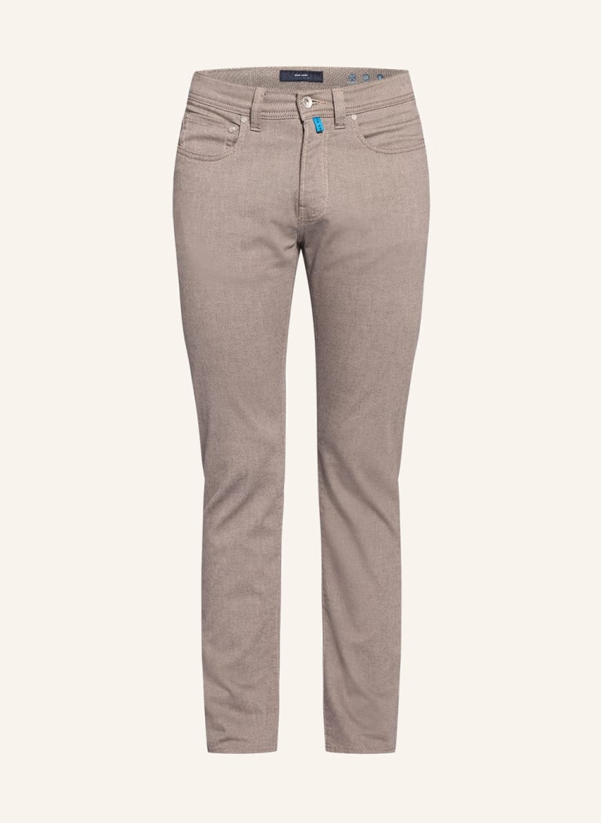 pierre cardin Trousers LYON tapered fit , Color: BEIGE/ DARK BROWN (Image 1)