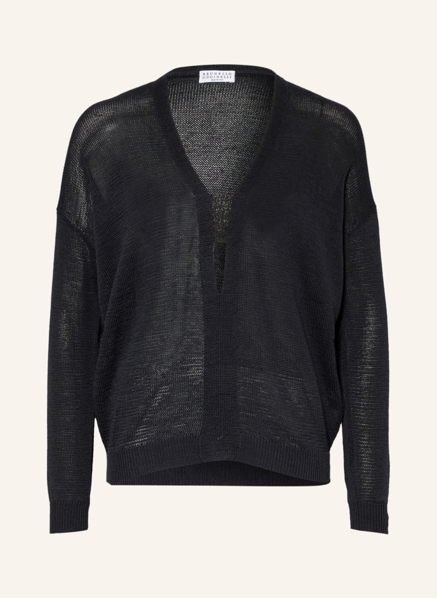 BRUNELLO CUCINELLI Sweater with decorative gems, Color: BLACK (Image 1)