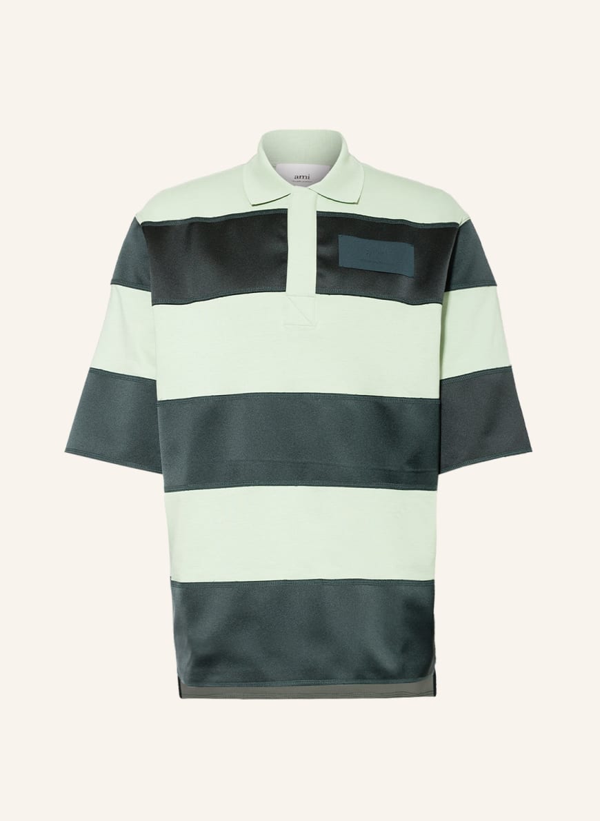 AMI PARIS Oversized polo shirt , Color: MINT/ DARK GREEN (Image 1)