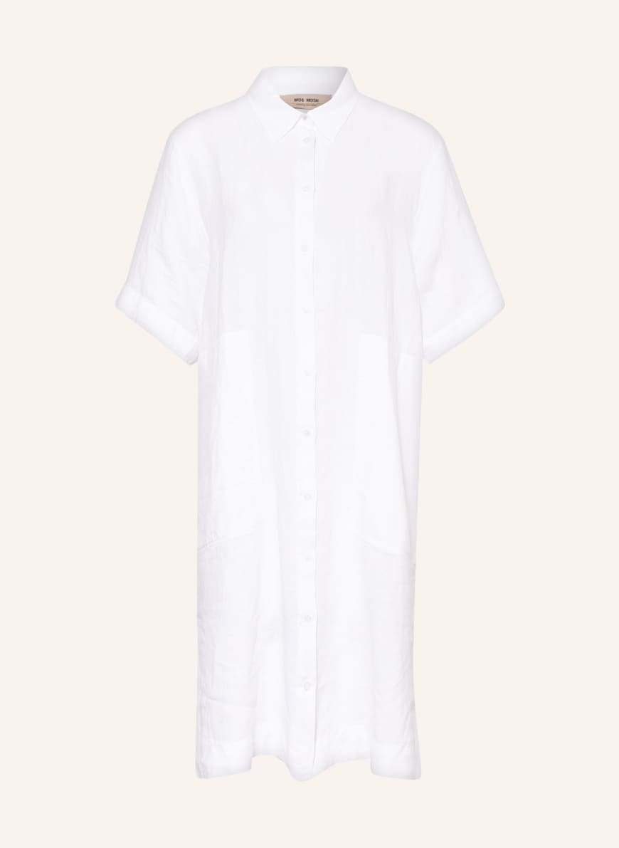 MOS MOSH Sukienka koszulowa MAL z lnu, Kolor: BIAŁY(Obrazek 1)