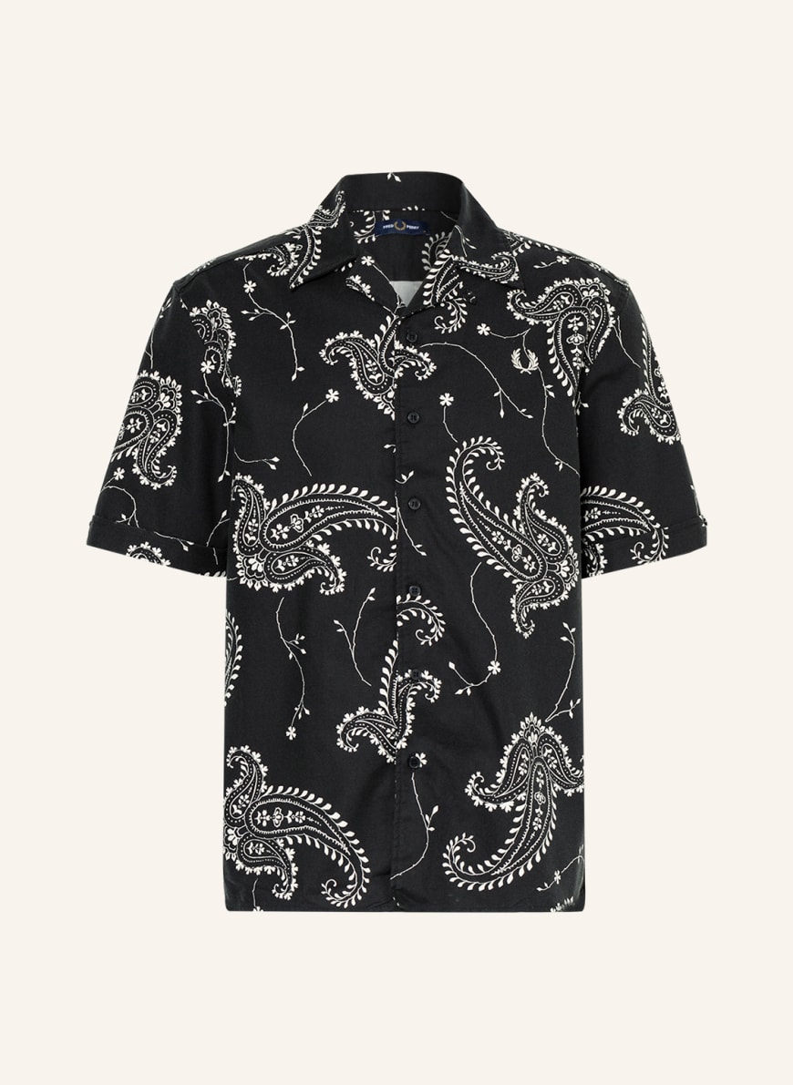FRED PERRY Resort shirt comfort fit, Color: BLACK/ WHITE (Image 1)