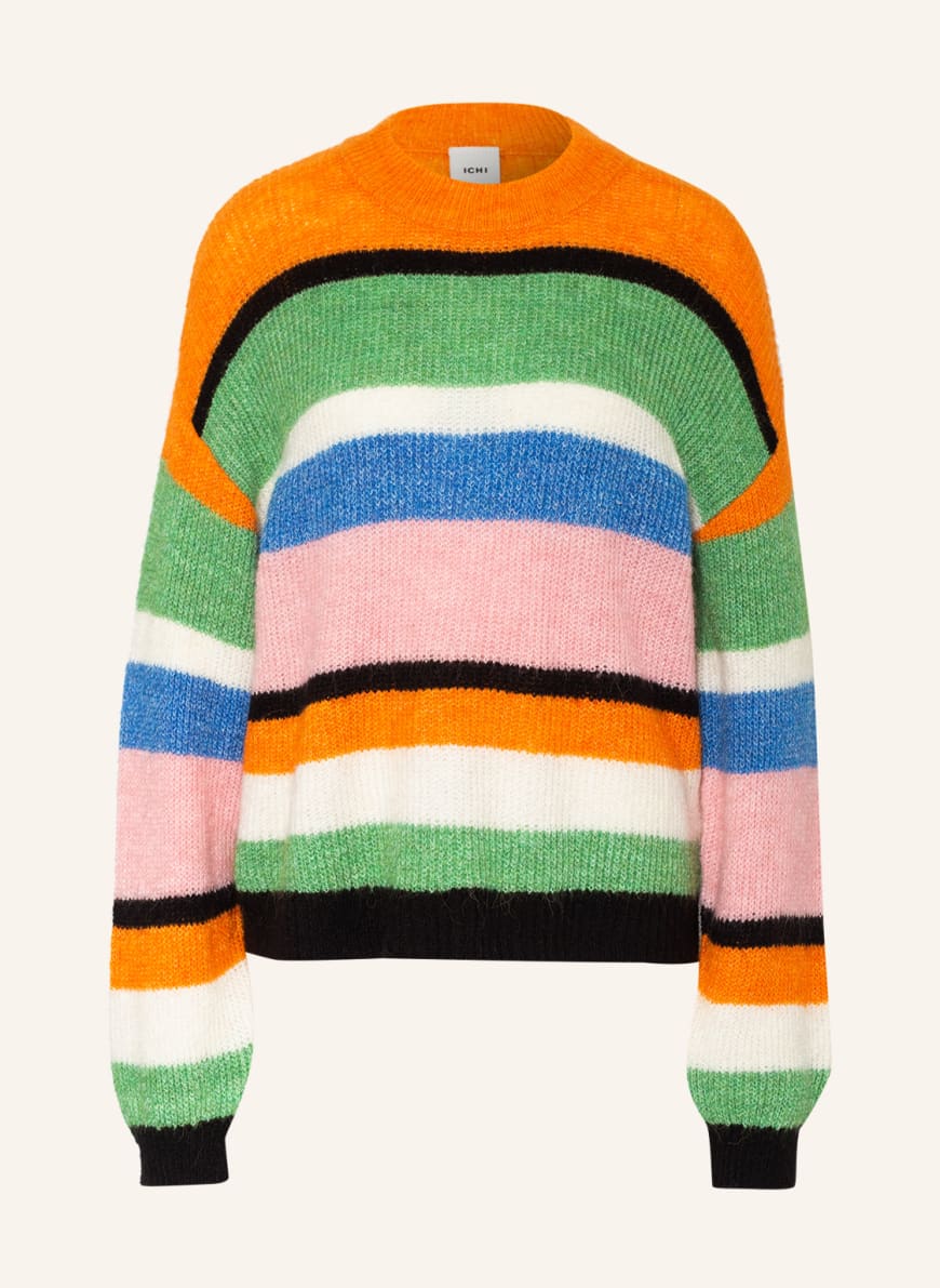 ICHI Sweater IHKAMARA, Color: ORANGE/ GREEN/ LIGHT PINK (Image 1)