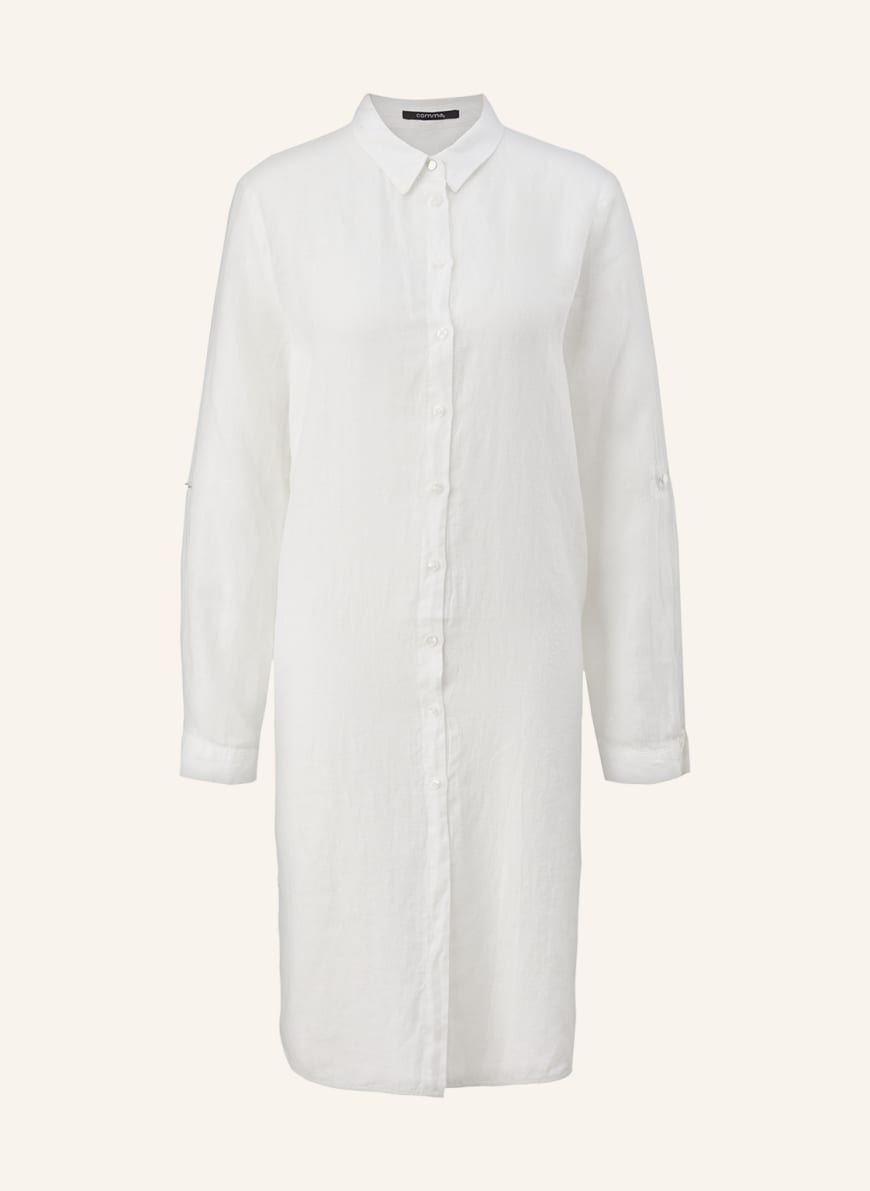 comma Shirt dress in linen , Color: WHITE (Image 1)