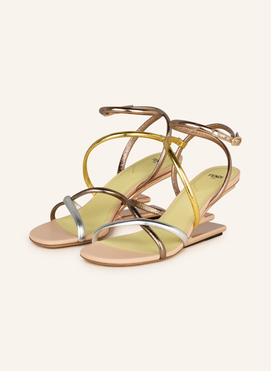 FENDI Sandals, Color: NUDE/ GOLD/ SILVER (Image 1)