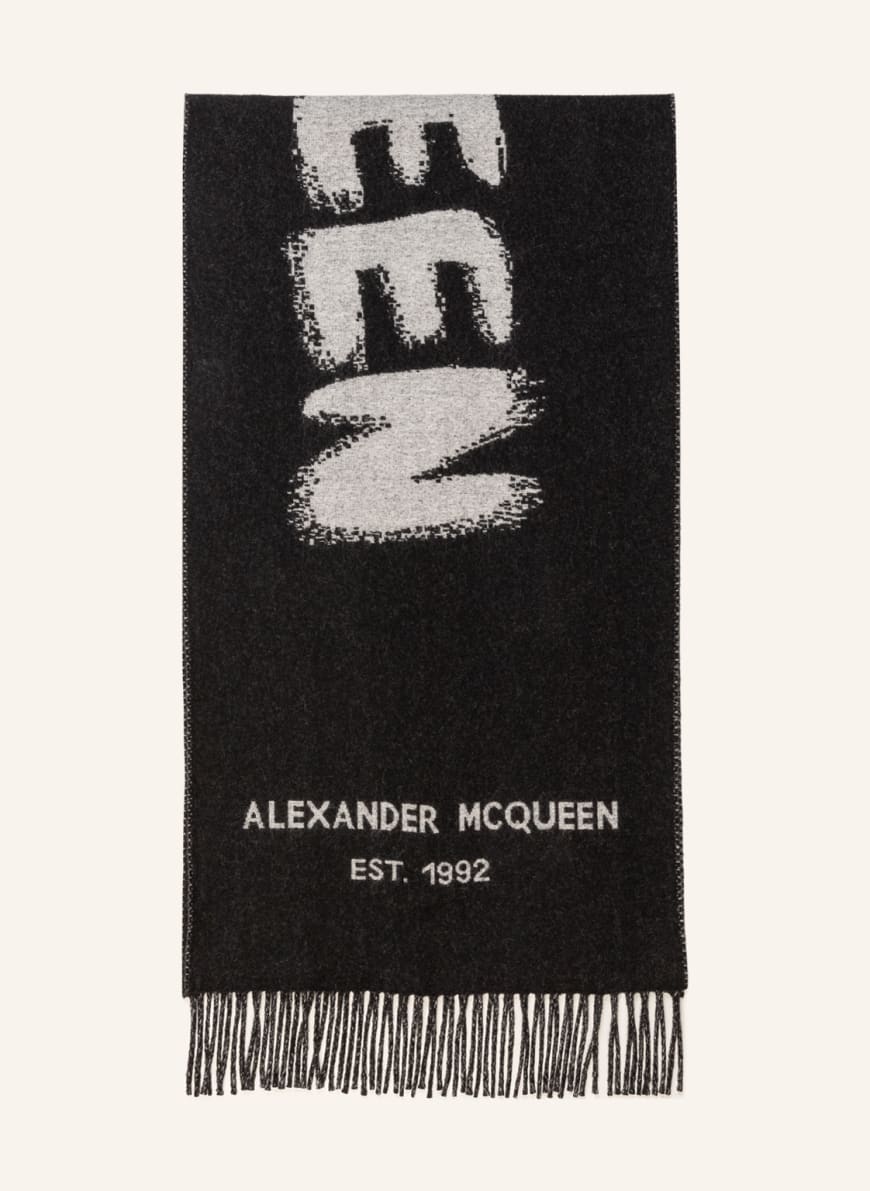 Alexander McQueen Schal mit Graffiti-Print in Schwarz Damen Schals Alexander McQueen Schals 