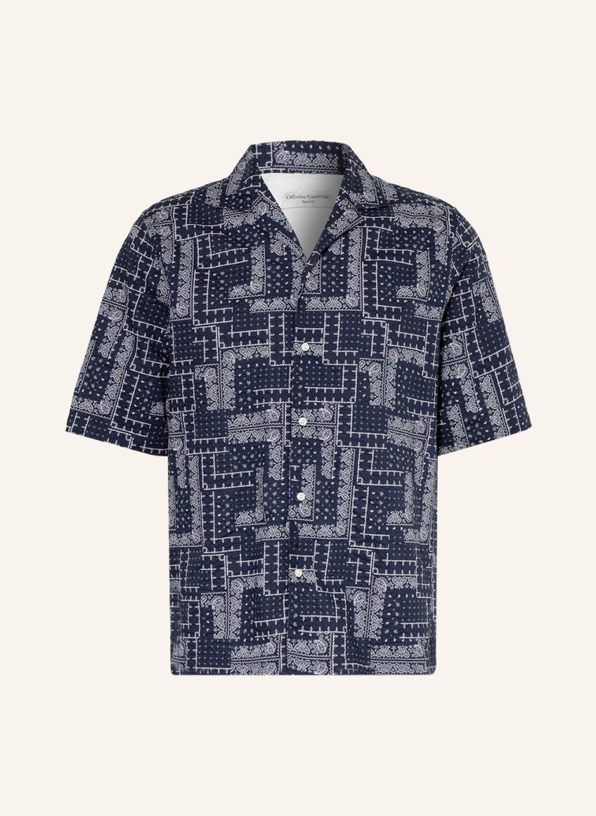 Officine Générale Resort shirt EREN comfort fit, Color: DARK BLUE/ WHITE (Image 1)