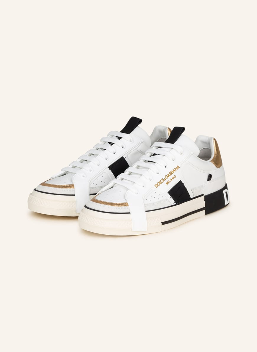 DOLCE & GABBANA Sneakers CUSTOM  in white/ black/ gold | Breuninger