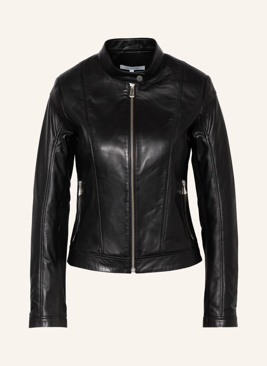 MRS & HUGS Leather jacket, Color: BLACK (Image 1)