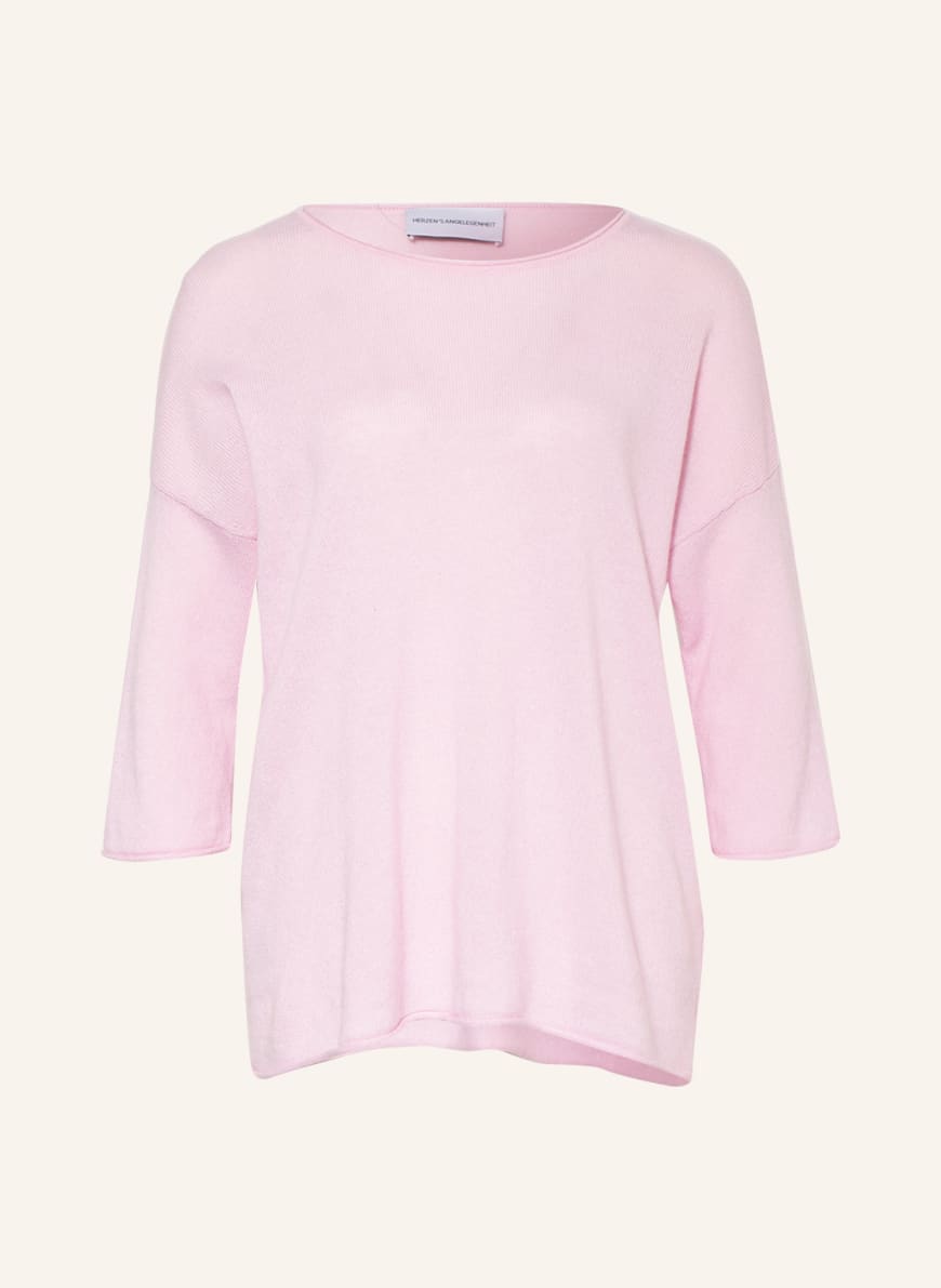 HERZEN'S ANGELEGENHEIT Cashmere sweater with 3/4 sleeves, Color: PINK (Image 1)