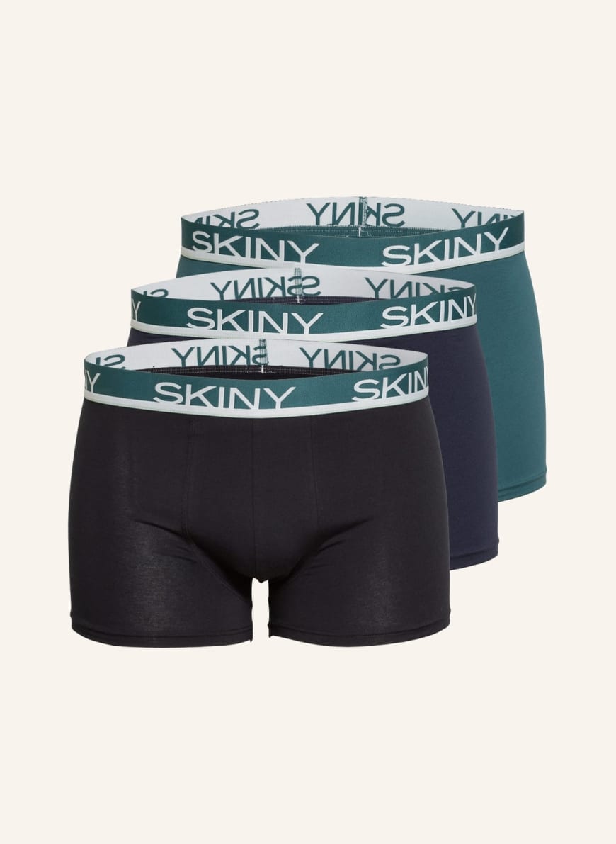 Skiny 3-pack boxer shorts EVERY DAY IN COTTON, Color: GREEN/ DARK BLUE/ BLACK (Image 1)