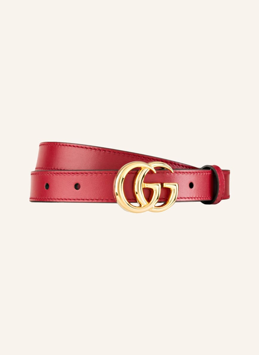 GUCCI Leather belt GG MARMONT , Color: DARK RED (Image 1)