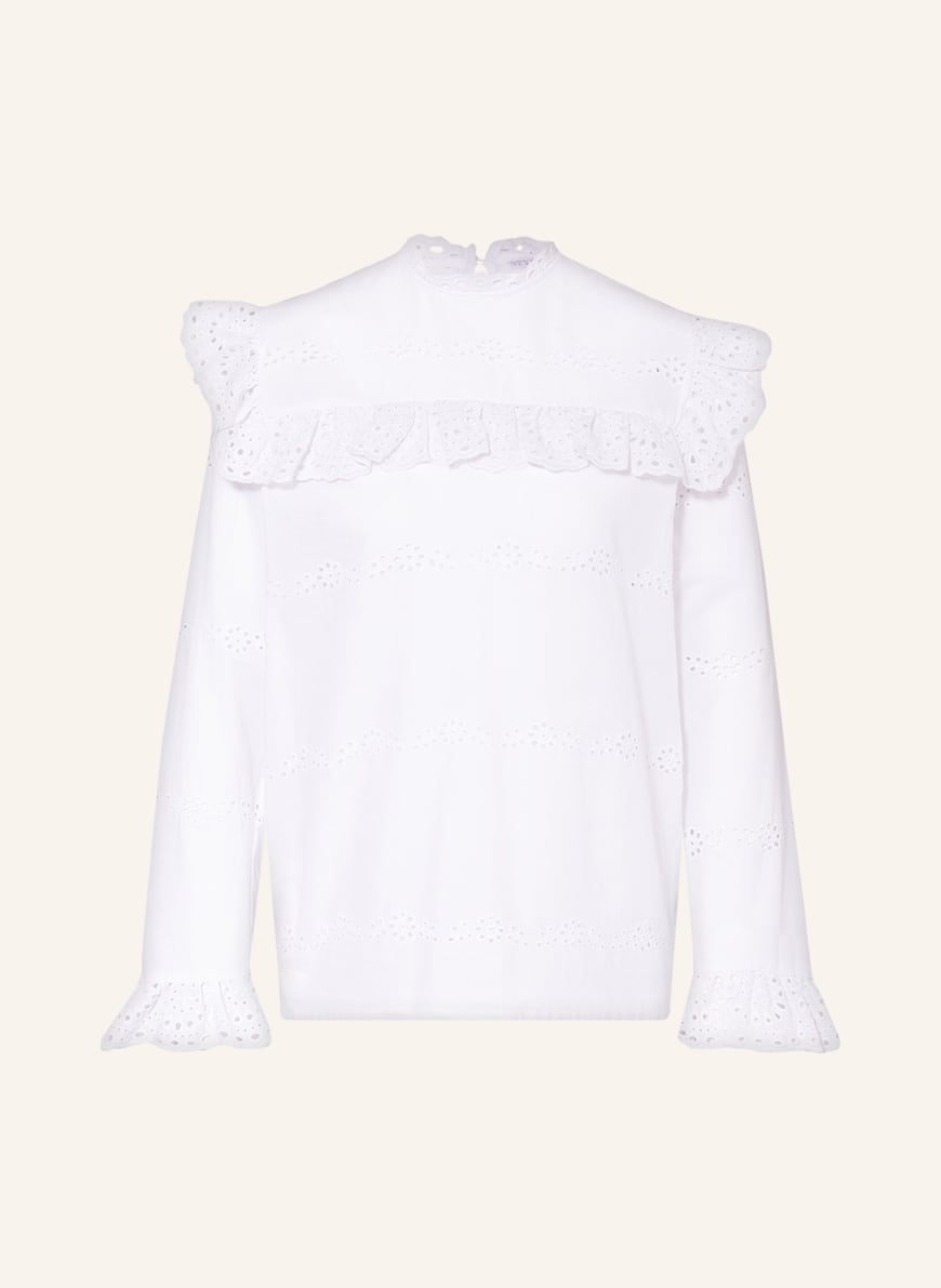 STYLE ICON Blouse-style shirt with lace trim, Color: WHITE (Image 1)