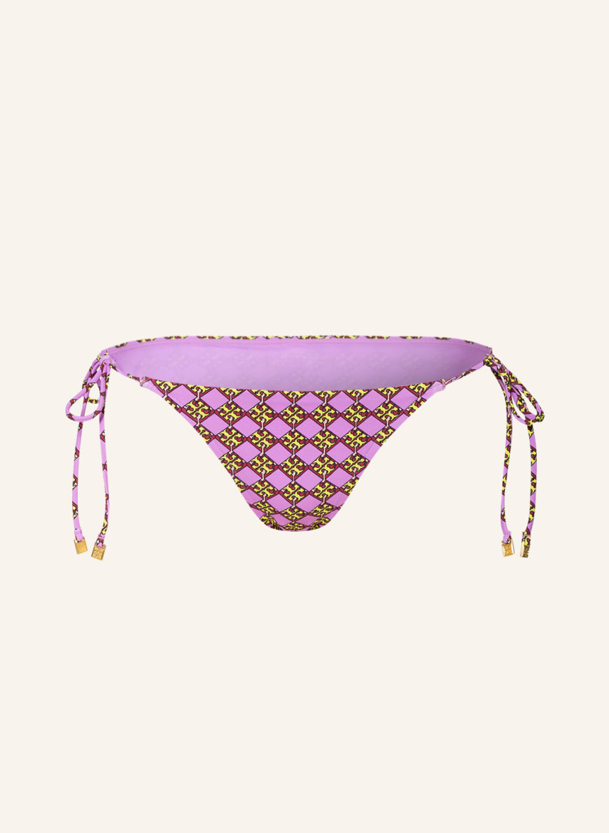 TORY BURCH Triangle bikini bottoms LILAC LOGO in light purple/ dark red/  yellow | Breuninger