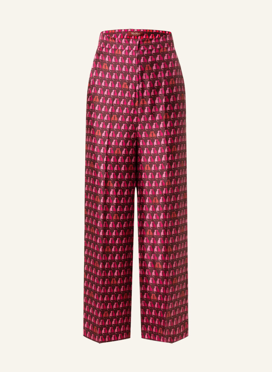 MaxMara STUDIO 7/8 trousers VISTOLA in silk, Color: RED/ PINK/ DARK PURPLE (Image 1)