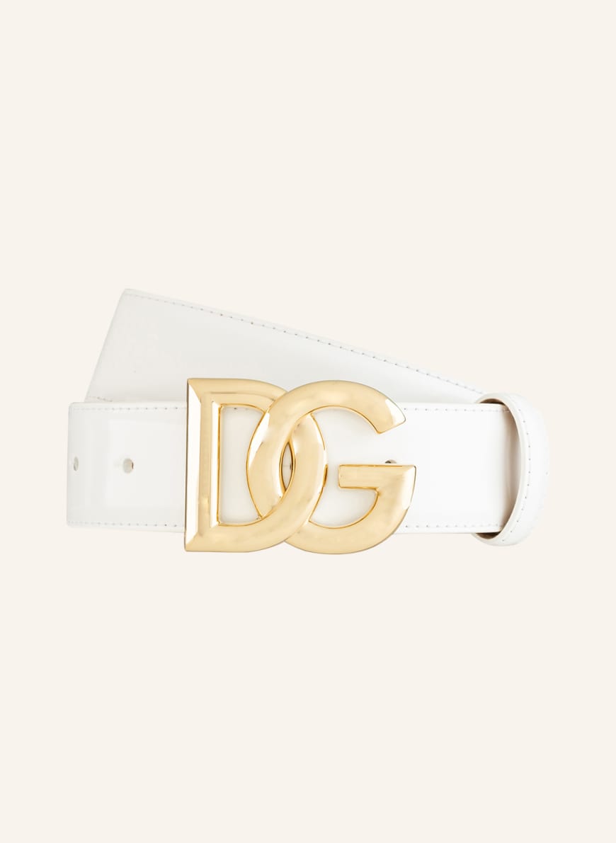 DOLCE & GABBANA Leather belt, Color: WHITE (Image 1)