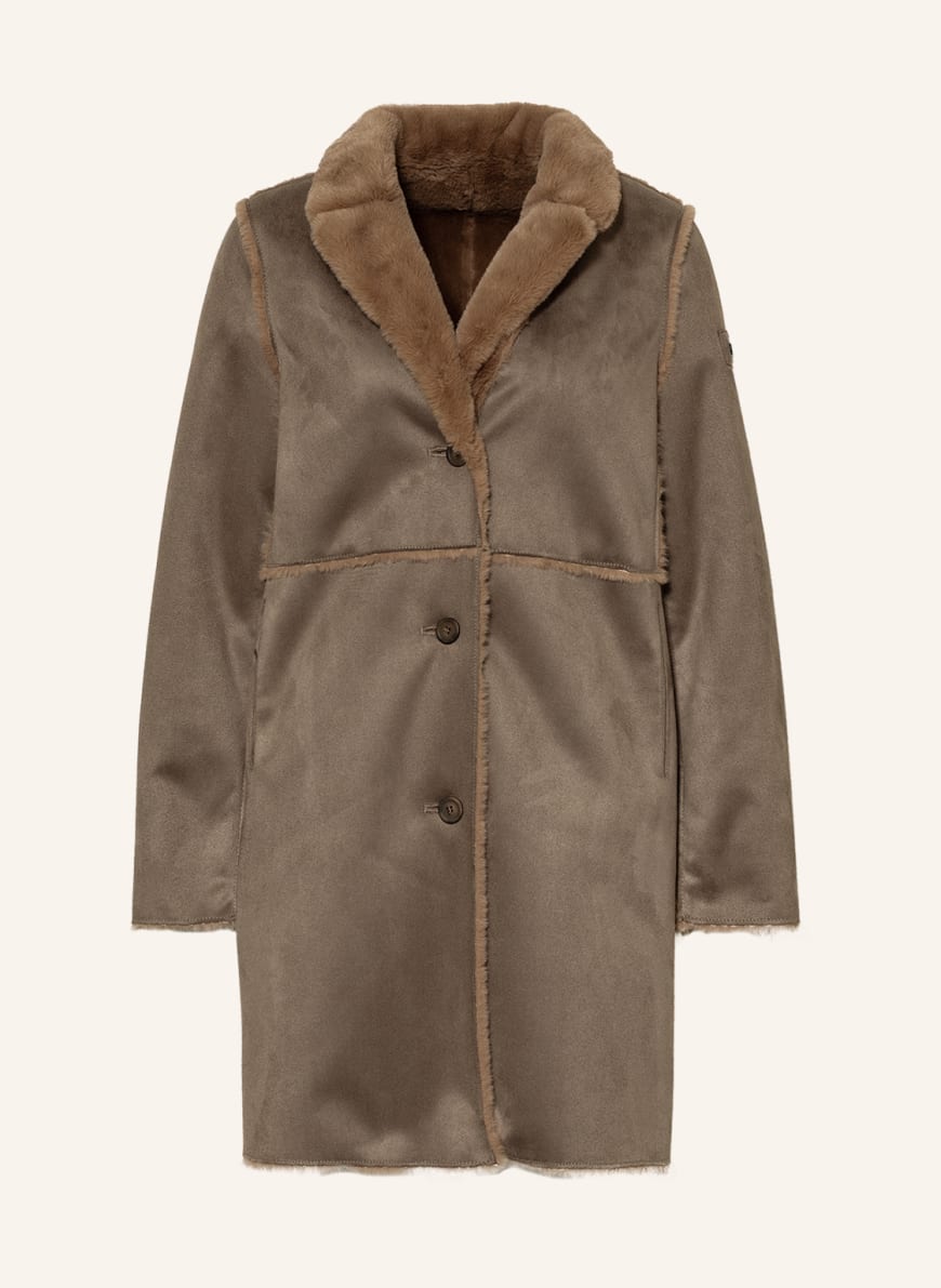 CINQUE Coat CISCOLAR reversible with faux fur, Color: BROWN(Image 1)