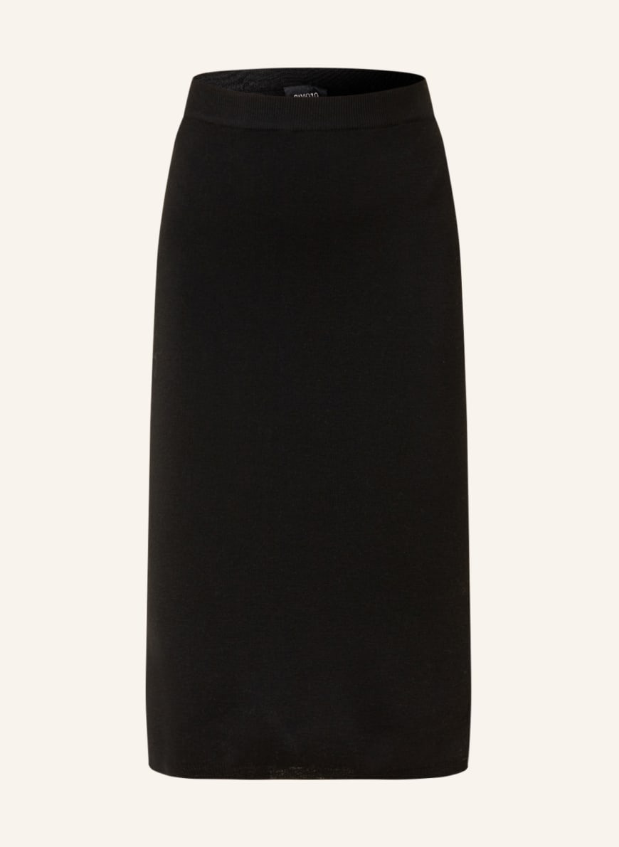 SLY 010 Knit skirt in merino wool, Color: BLACK (Image 1)