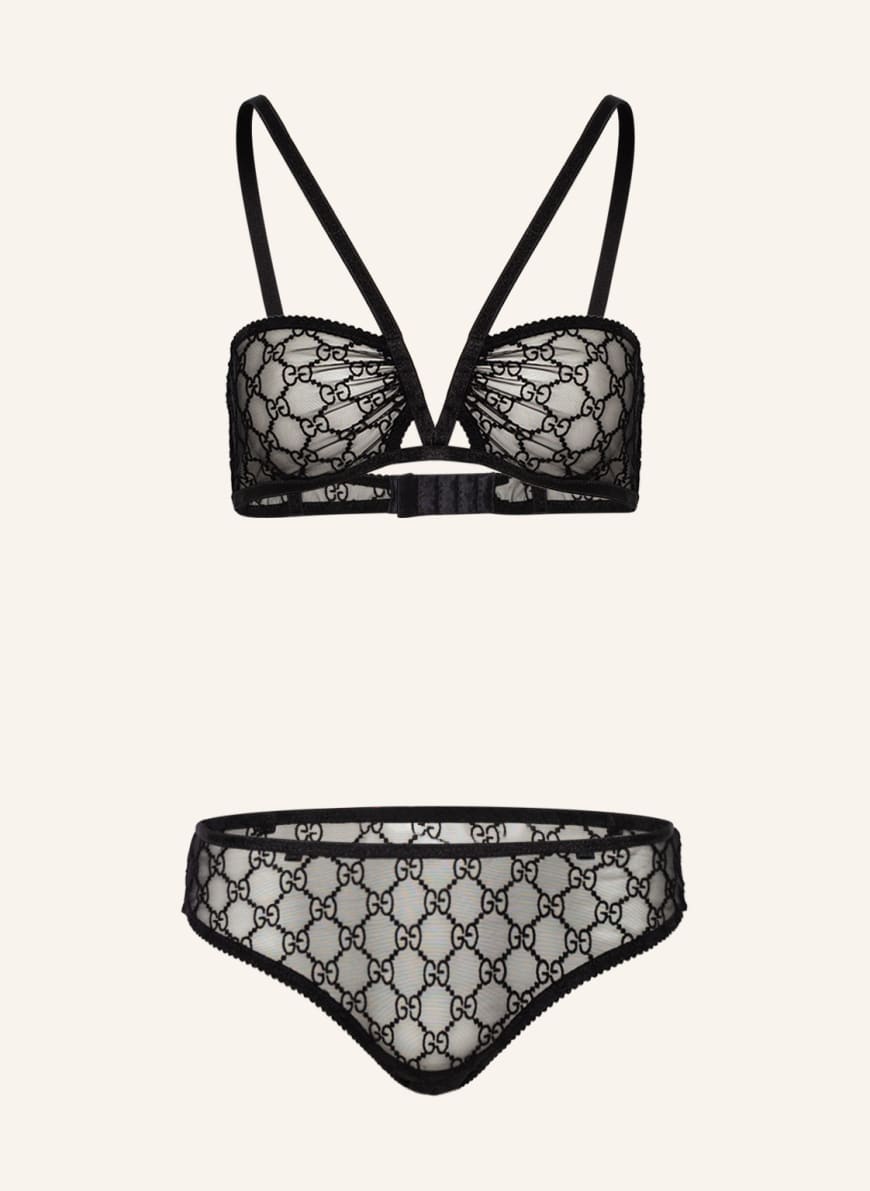 GUCCI Set: Bandeau bra and briefs with gift box in black | Breuninger