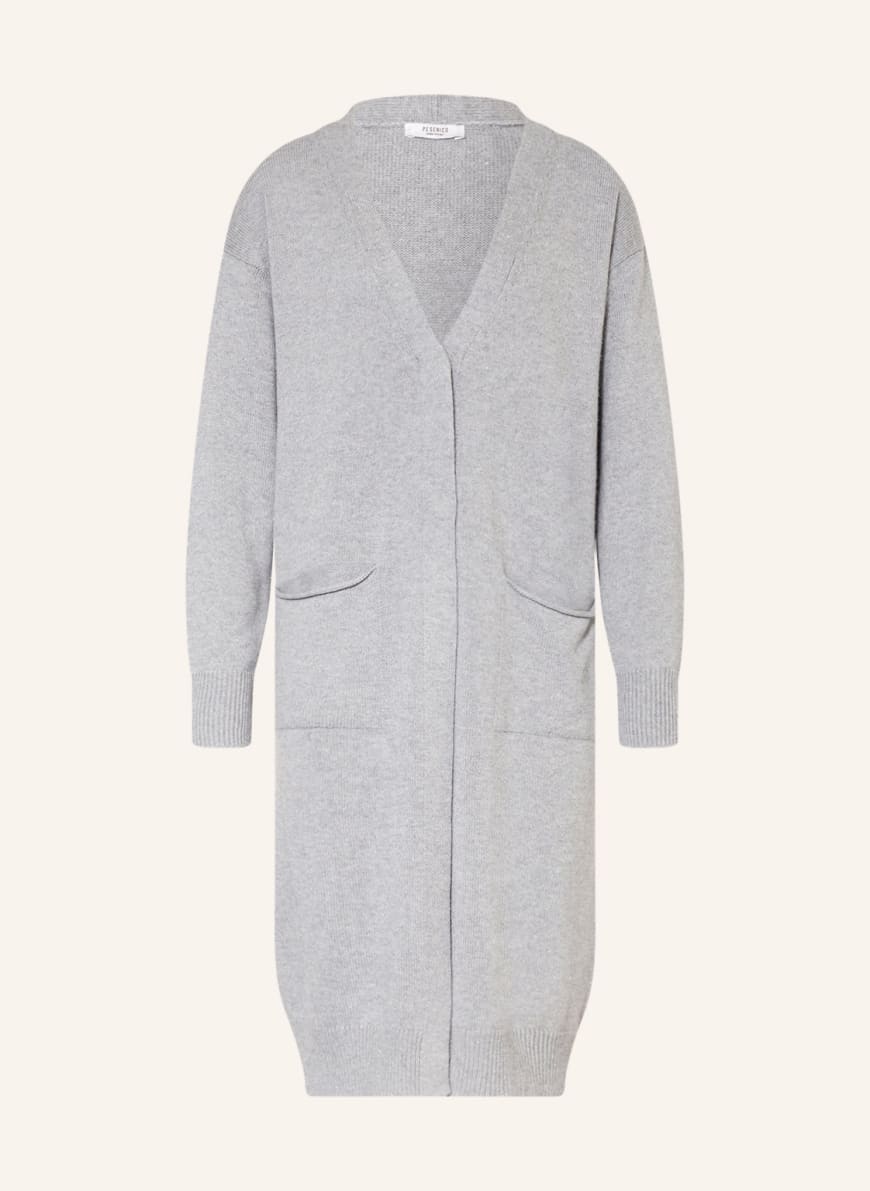 PESERICO Cardigan with glitter thread, Color: GRAY (Image 1)